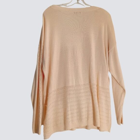 Vintage EST 1946 Plus Size Pink Long Sleeve Scoop Neck Sweater 18/20 - Picture 5 of 5
